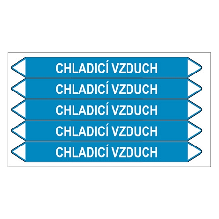 Značení potrubí, chladicí vzduch,5 ks, 150 × 12 mm